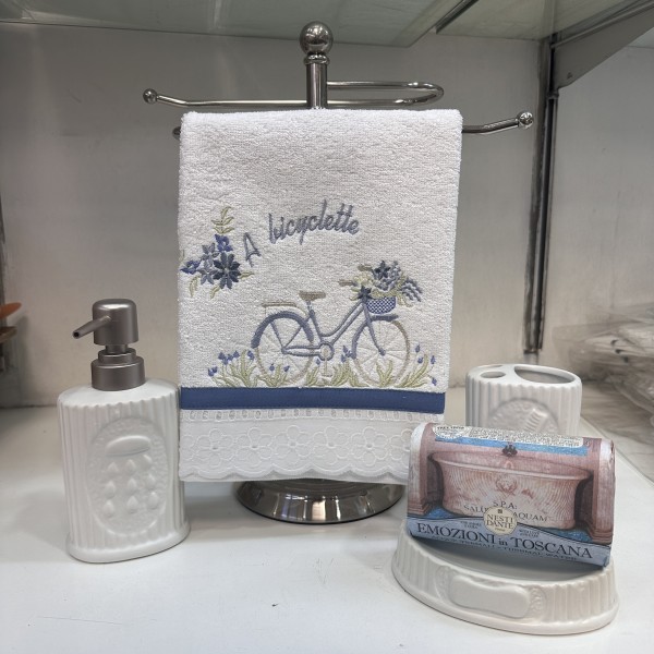 Toalla Facial Bicicleta Bco Azul Terremo