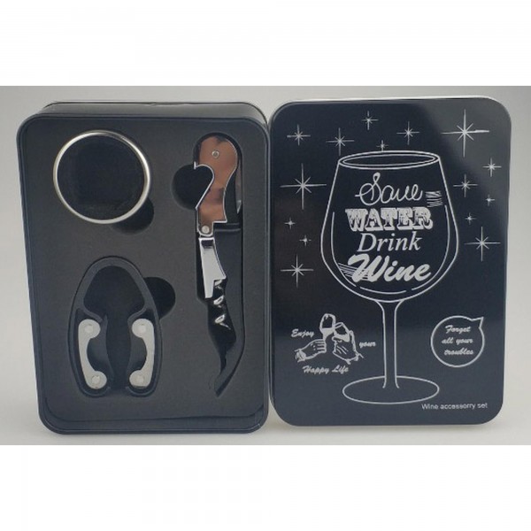 Juego Accesorios Vino Black